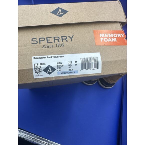 Sperry Breakwater Duck Boots Tan Brown Size 7.5 M Waterproof Memory Foam Comfort - Picture 13 of 14